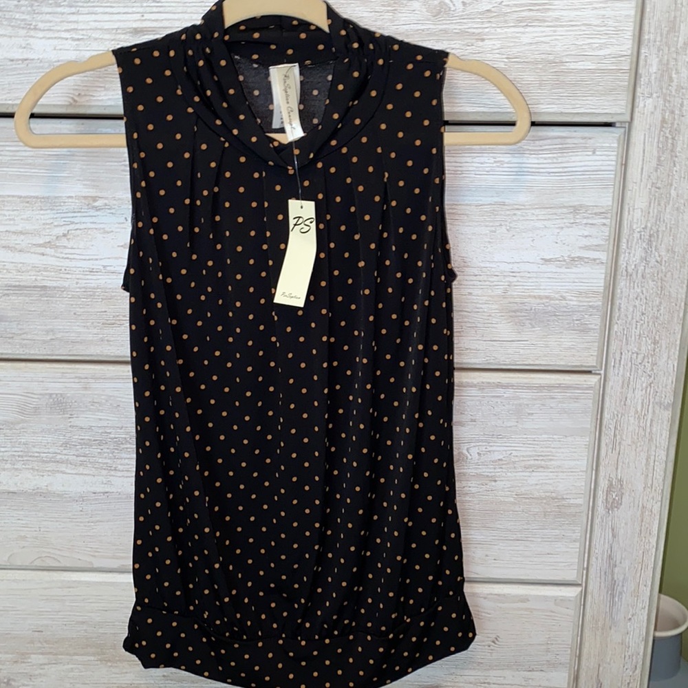 Black dress shirt w/polka dots